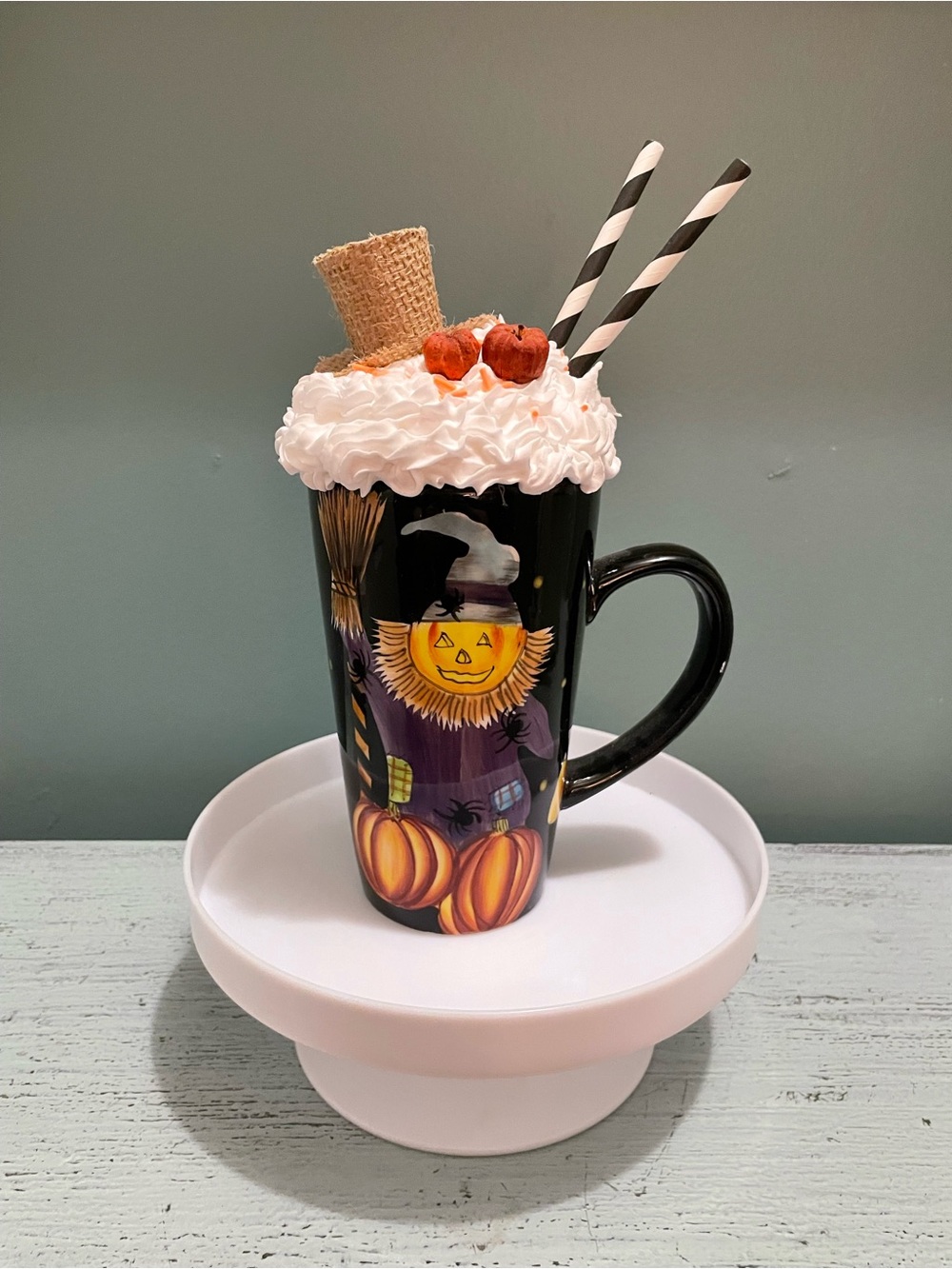 Scarecrow artisan made coffee cup